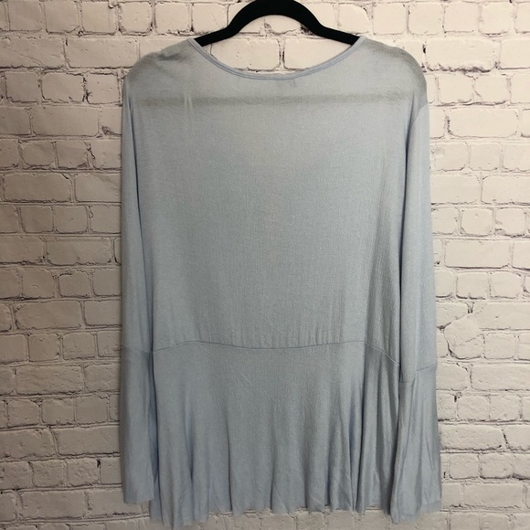 FINAL PRICE Lucky Brand Light Blue Bell Sleeve Top - Picture 3 of 6